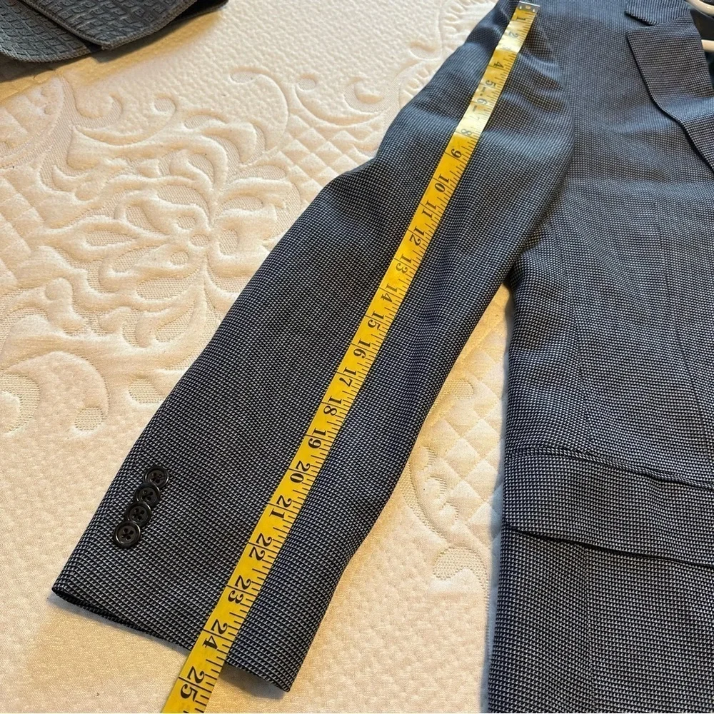 Daniel Cremieux Blazer Loro Piana Blue Gray Houndstooth Size 40L